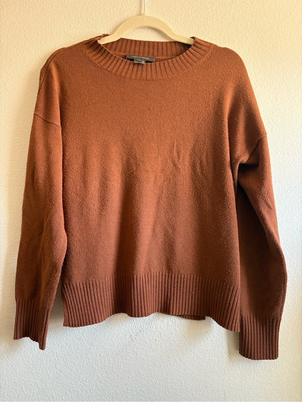 French Connection Women's Crewneck Sweater in Rust Brown